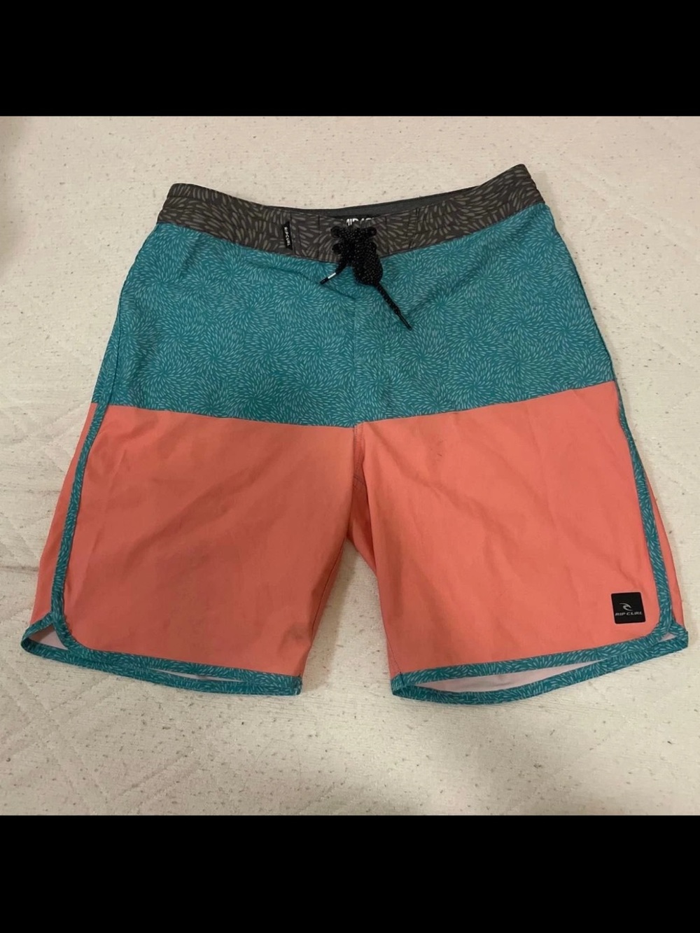 Rip Curl Mirage Mens Boardshorts Size 29 Swim Trunks Colorblock Teal Coral Surf